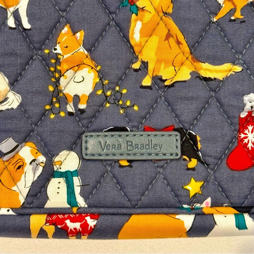 New Vera Bradley Little Crossbody Hipster Holiday Dogs RFID Blocking Bag Purse - Picture 3 of 7